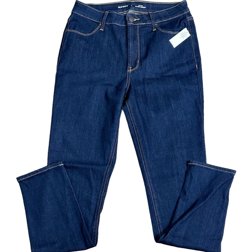 🆕 Women’s Old Navy 8 Medium Jeans High Rise Denim Blue Super Skinny Stretch NWT - Picture 3 of 11